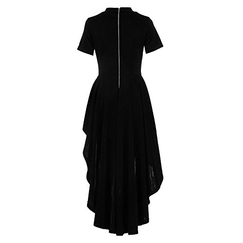 Sommerkleid Damen - Frauen Kurzarm-High Low Peplum Shirt Bodycon Casual-Party-Club-Kleidung