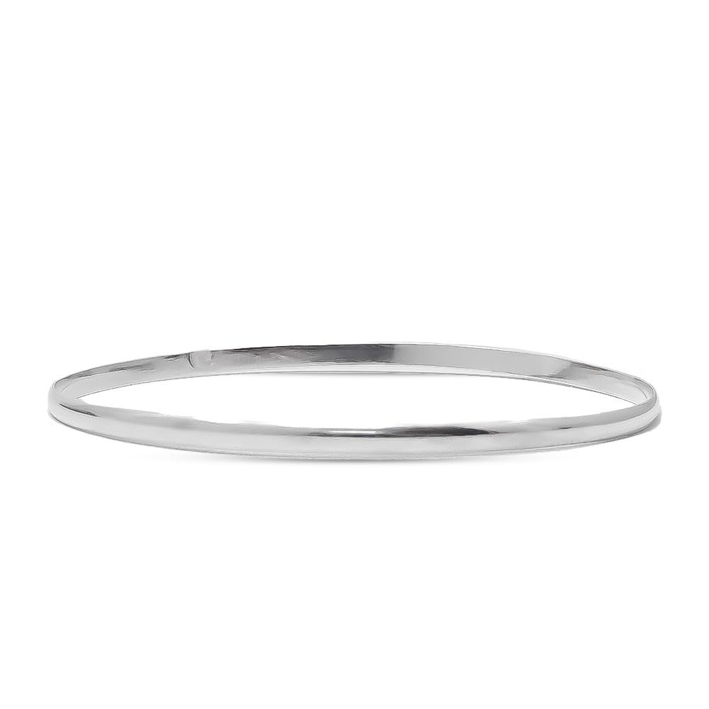 Pulsera Brazalete Plata Ley 925m mujer 65mm. diámetro interior lisa ancho 3mm.