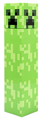 Minecraft - Kids Water Bottle 650ml - Pixelated Green Creeper Design - Kids Back to School, Reusable Water Bottle - 650 ml Merchandise