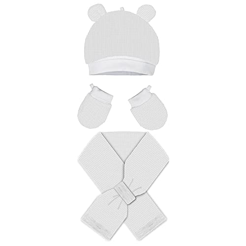 Ensemble gants bonnet écharpe nouveau-né MacBeen blanc : l'excellence textile de 0 à 6 mois