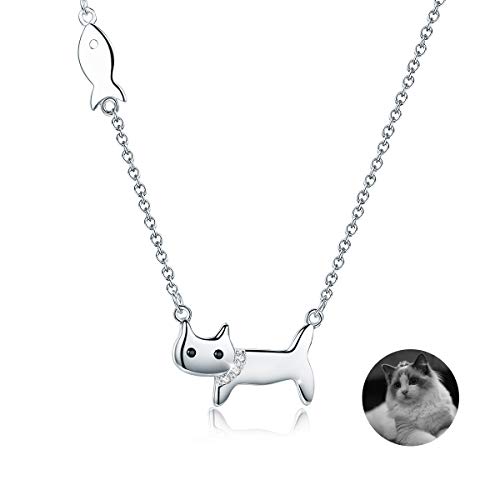 Collier femme en Argent Sterling 925 Collier chaton ，Animal collier argent femme，Collier...