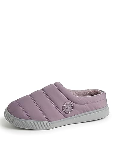Dearfoams Women's Kendra Sport Lounge Memory Foam Clog Slipper, Lavender Nylon, Small
