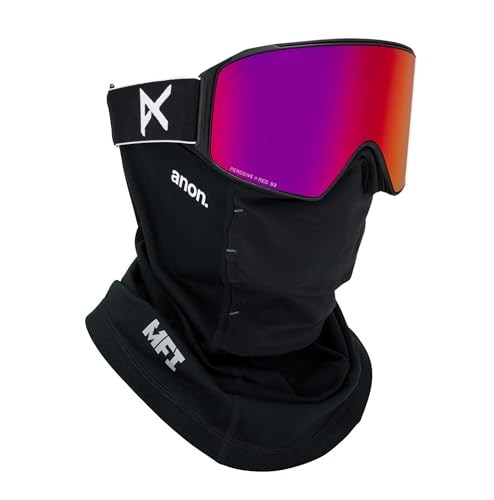Anon M4 Cylindrical Snow Goggles + Bonus Lens + MFI&reg; Face Mask - Low Bridge Fit (Frame: Black...