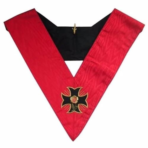 Bricks Masons Masonic Officer's collar - AASR - 18th degree - Knight Rose Croix - Croix pattée