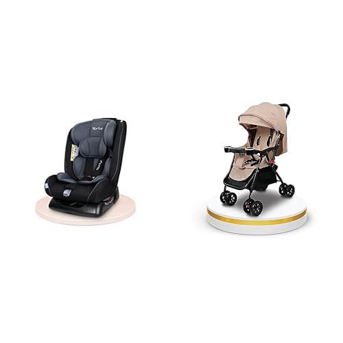 Nurtur - Fully Adjustable Stroller - Brown + 4-in-1 Car Seat - Blue/Black