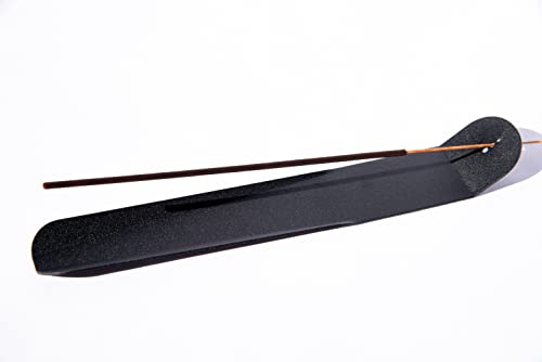 Incense Holder - Incense Holder For Sticks - Metal Black Powder Coated Cool Incense Burner - Vertical Tray Incesent Holder (Elongated) #TOP7