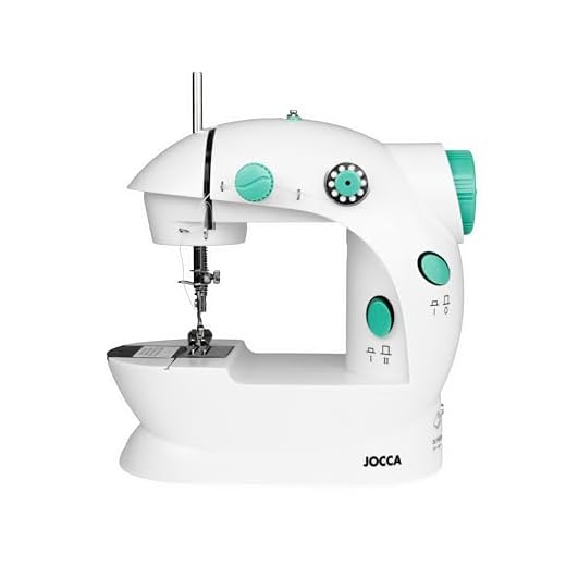 Jocca Machine a Coudre Portable avec Kit de 48 Accessoires Double Point 18 x 20 x 13 cm Blanc