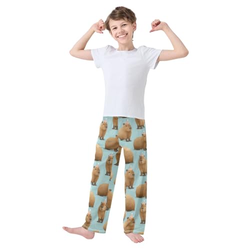 Pajama Bottoms, Pajamas Long Pant Capybaras Kawaii Cartoon Lounge Wear Casual Sleep Pants Soft Pjs Sleepwear3