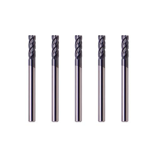 Image of Carbide Square End Mill - 4 Flute - 7 /64 inch-4T (5 Piece, 7 /64 inch) - for Milling Alloy Steels, Hardened Steel, Metal & More - Mill Bits Sets for DIYers & Professionals by LU&MN