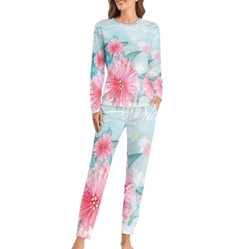 Pyjama femme avec t-shirt manches longues pantalon anti-irritation