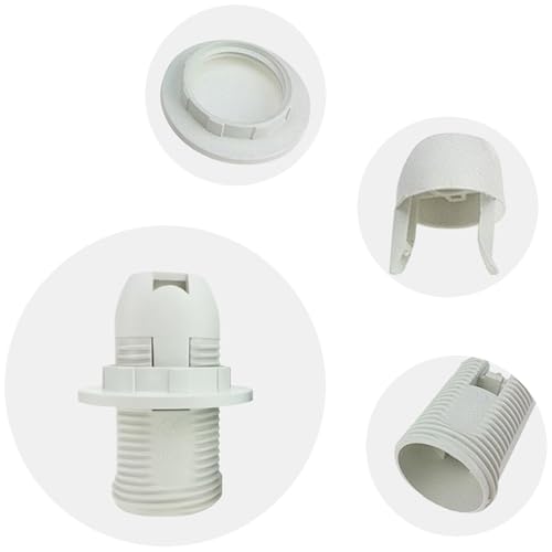 2 Pcs Light Fitting Parts, Table Lamp Fittings, Light Bulb Holder, E14 Bulb Light Lamp Holder, Electric Light Lamp Holder, Screw Bulb Socket Lamp Holder, Suitable for Most Light Bulbs (White) - Image 4
