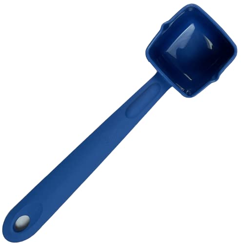 Rite-Size 8 oz. Solid Square Server Portion Utensil, Copolymer Plastic Heat Resistant Professional Cooking Tool, Blue