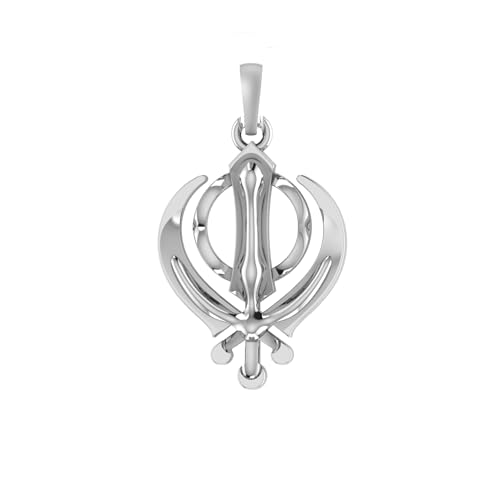 Pendentif Sikh Khanda en argent sterling 925 supérieur pour femme