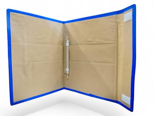 Image of Future X Eco-Friendly Jute File Folder | Handcrafted Document Folder with Button Closure | Reusable Office & Conference File Holder (Bifold Jute Blue)