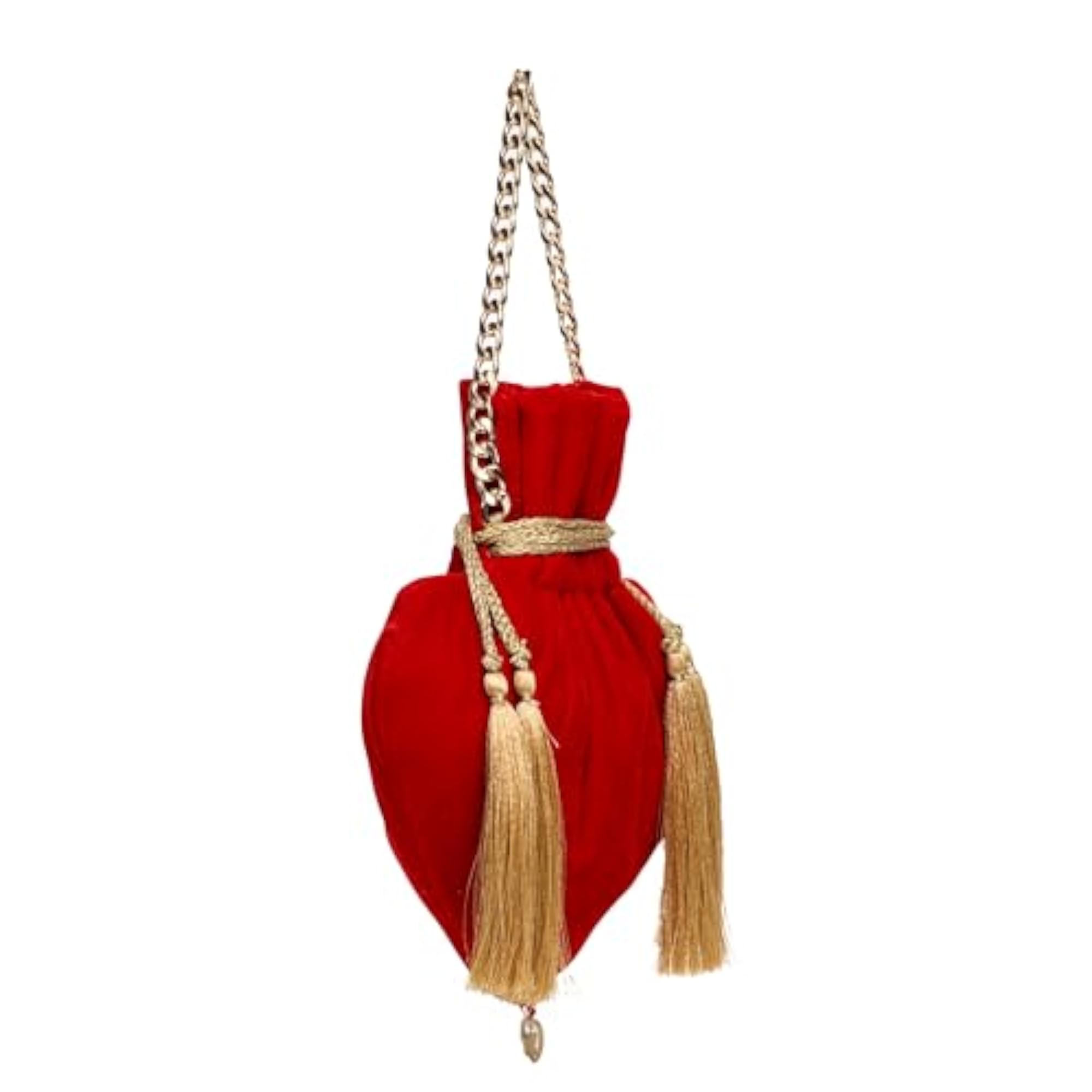 Women's Heart Velvet Love Drawstring Pouch with Tassel