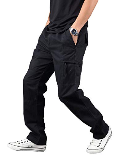 Banana Bucket Men's Full Elastic Waist Normal Fit Lightweight Workwear Big Pocket Pull On Cargo Pants