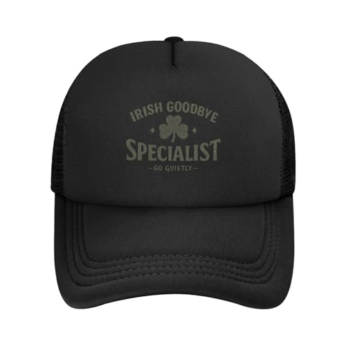 Povmekd Irish Goodbye Specialist Hat Funny Trucker Hats WomenBaseball Hat Birthday Gifts Black