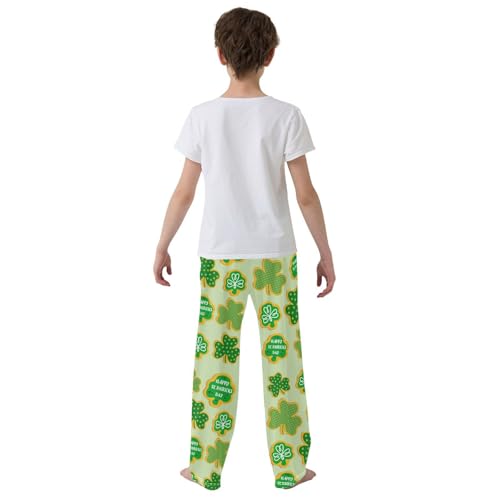 ZZXXB Happy St Patrick's Day Boys Long Pants Soft Trousers Elastic Waist Kids Lounge Bottoms with Pockets S-XL3