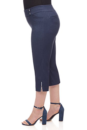 Rekucci Curvy Woman Plus Size Chic Capri with Zipper Detail2