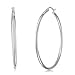 14k REAL White Gold 2mm Thickness Hinged Hoop Earrings (13 x 13 mm)