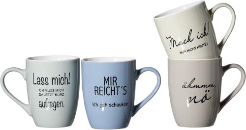 Ritzenhoff & Breker Kaffeebecher Lustige Sprüche Größe Kaffeebecher 330 ml 4-fach sortiert