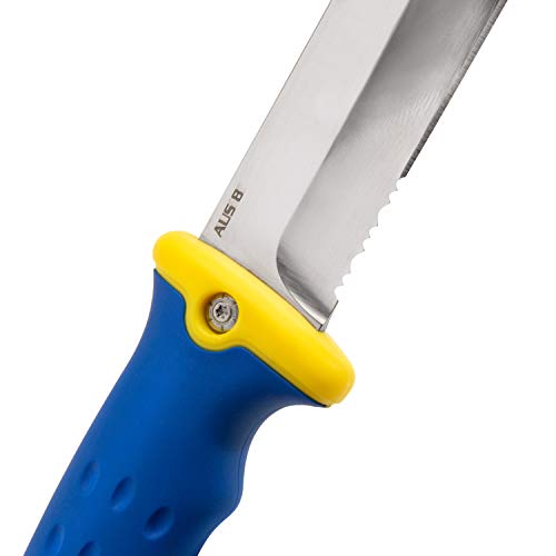 Estwing 5.5-Inch Fixed Blade Tanto Point Hunting/Outdoor/Tactical Knife With Multi-Mount Sheath, Stainless Steel, Partially Serrated, Durable Full Tang Design, Ergonomic Handle #TOP2