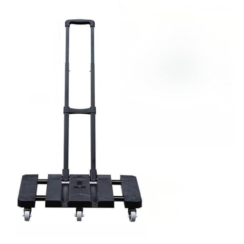Carretilla de mano plegable de 500 libras, carrito portátil de 6 ruedas con 2 cuerdas elásticas, plataforma Utili Dolly para oficina en casa y mudanzas (negro, 56 x 33 x 101 cm)
