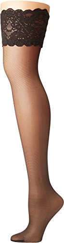 Collants Wolford stay-up 20 DEN bas autofixants anti-glisse confort noir M
