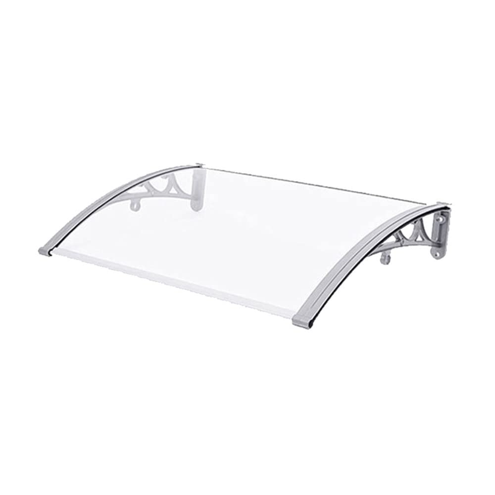 FUFU Awning Window Curved Awning, Transparent PC Panel, Patio Awning, Gazebo Canopy with Aluminum Brackets (Size : 60x120cm)