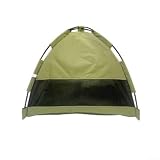 Cuccia impermeabile per animali domestici con grandi finestre di ventilazione, tenda pieghevole per uso interno ed esterno, comodo letto per cani e gatti sotto i 15,9 kg, colore verde militare