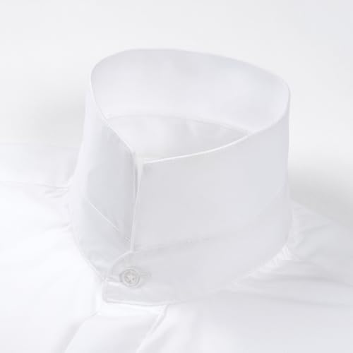 Men's Dress Shirt Stretch Tuxedo Shirt Cutaway Collar Long Sleeve French Cuffs Solid4