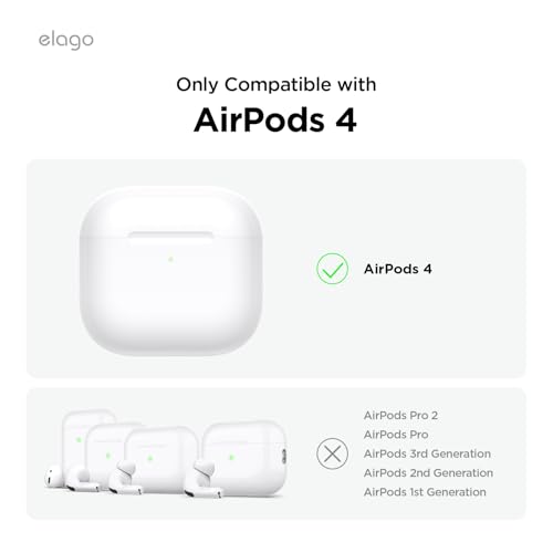 elago Armor Hang compatible with AirPods 4 case cover (2024) with Carabiner - Stone