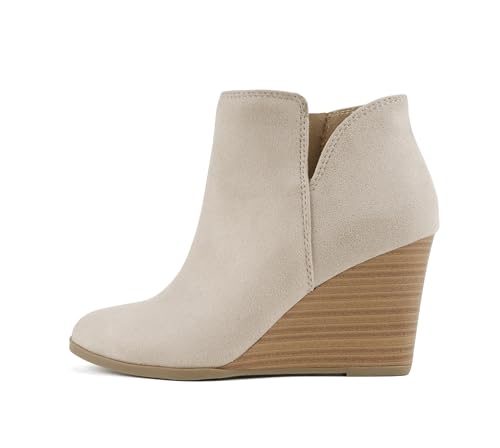 Image of Soda Ability - Mid Ankle Bootie w /Split Shaft and Zipper Stacked Wedge Heel