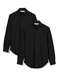  HIKARO Hik0024am Camisas Formales/de Negocios, Negro (Negro), 42, Pack de 2