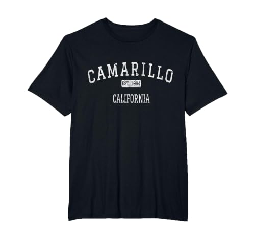 Camarillo California CA Vintage T-Shirt, Men's Big and Tall, Black, 4X Tall