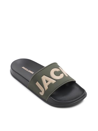 Image of JACK&JONES Men's Logo Print Pool Sliders