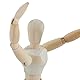 Relaxdays Gliederpuppe 2er Set, Holzpuppe, 20 cm Zeichenpuppe, bewegliche Holzfigur, zum Zeichnen, Zeichenfigur, Natur