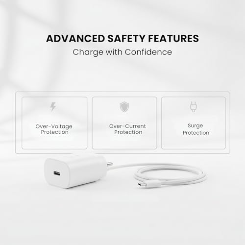 Image of 25W Type-C Charger with Cable Compatible with Samsung Galaxy S /A /M /F /Z Series Zovc Super Fast Charger for S23 /S22 /S21 /21 fe /S20 /M14 5G /M34 /M54 /M53 5g /M33 /M13 /A34 /A54 5G(BIS Certified)