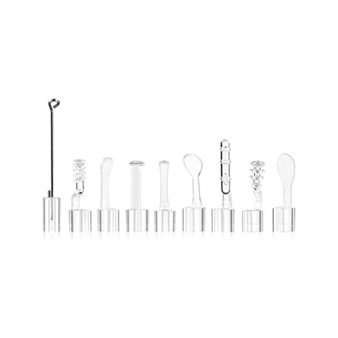 Jiusion 9PCS Earpick Spoon, Accessories for 3.5mm Diameter Otoscope - Metal Ear Spoon, Spiral Ear Pick for Adults Children Cover