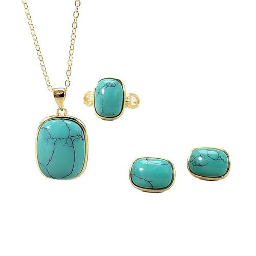 Collier en argent S925 et turquoise népalaise : l'élégance rétro d'un ensemble de bijoux d'exception