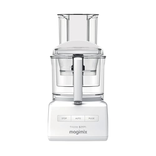 Magimix Robot de Cuisine Multifonction 5200 XL – Hachoir, Blender, Pétrin, Batteur – Accessoires Inclus – Idéal pour Famille – Moteur Professionnel Silencieux 3,6L - Fabriqué EN FRANCE - Blanc