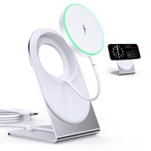 Support de chargeur magnétique sans fil avec voyant lumineux pour iPhone 12 à 16