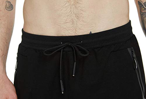 JustSun Tracksuit Bottoms Mens Joggers Slim Fit Gym Sports with Zip Pockets