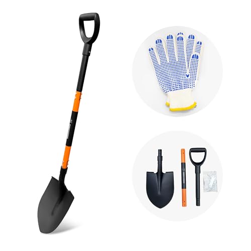 FARMHOLYCOWKING 47" Detachable D-Handle Shovel for Gardening