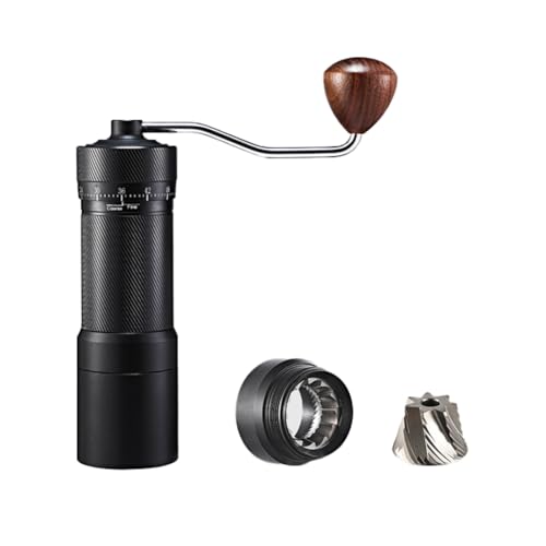 Kznifmk Molinillo de Café Manual - Molinillo de Café Expreso Portátil, Molinillo de Café Manual con Núcleo de Acero, Configuraciones de Molienda Ajustables