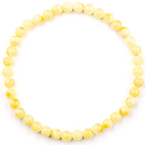 Image of Amber Culture Amber Stretch Bracelet - Handmade 5mm Beads 100% Baltic Natural Baltic Amber Stone - Unisex with Gift Box Multiple Colors