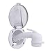 Ambassador Marine Recessed Shower- Arctic White Cup with Stainless Steel Lid, Small Arctic White Sprayer, 6' Stainless Steel Hose - 136-0048-AW-W