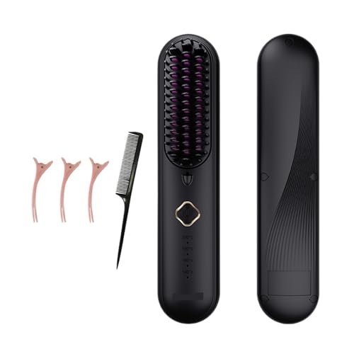 Plancha alisadora inalámbrica para cabello color púrpura miniatura 2