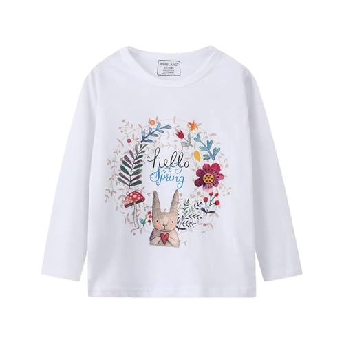 Image of Girl Long Sleeve Shirts Christams Tops Tees Cotton Casual Stripe Crewneck Graphic Jersey Tunic T-Shirts 3 Packs Sets
