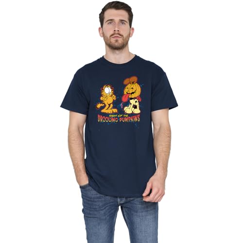 T-shirt Garfield Drooling Pumpkins vêtement marine mixte au design exclusif et finitions haut de gamme